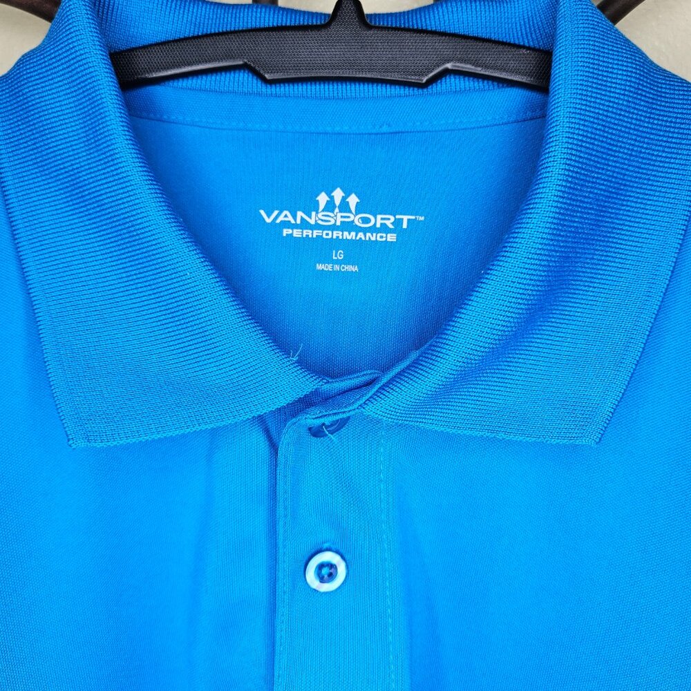 Vansport Performance Men’s Blue Golf Polo, L - Picture 2 of 5